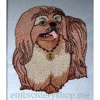 Dog Pekingese Machine Embroidery Designs size 138*164mm